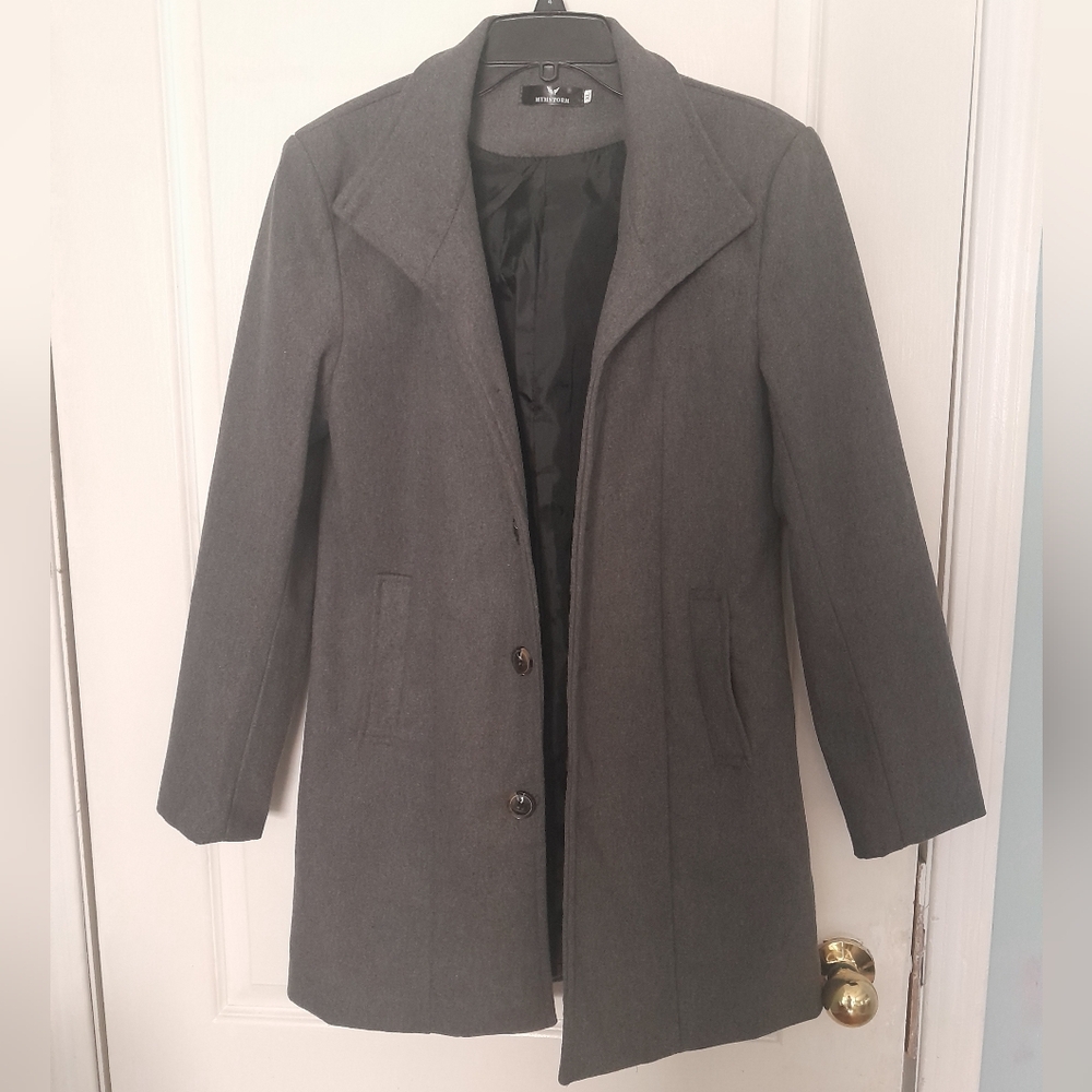 Storm Gray Single-Breasted Pea Coat